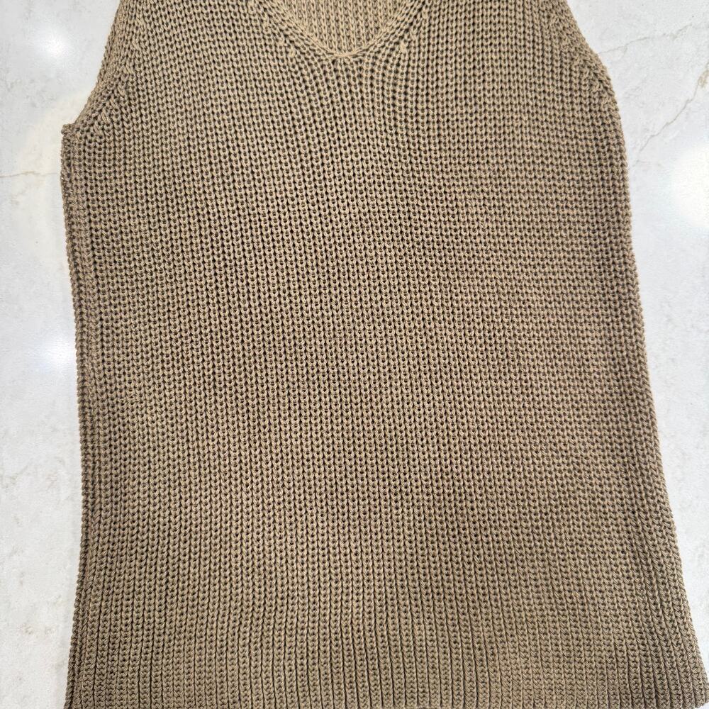 Boho Open Knit Tank Top Women's Medium Brown Festival Coastal Western Summer - Picture 7 of 15